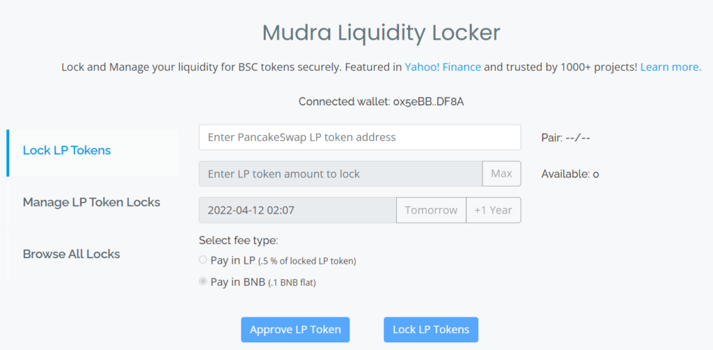 mudra liquidity locker